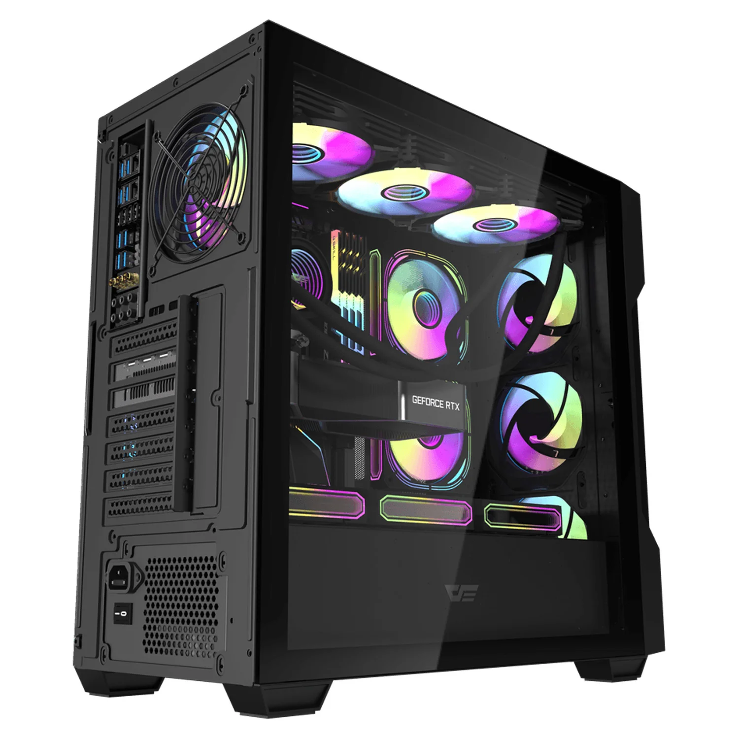 Gabinete Gamer DarkFlash DS900 Mesh Mid Tower - Negro (SIN VENTILADORES) - Imagen 2
