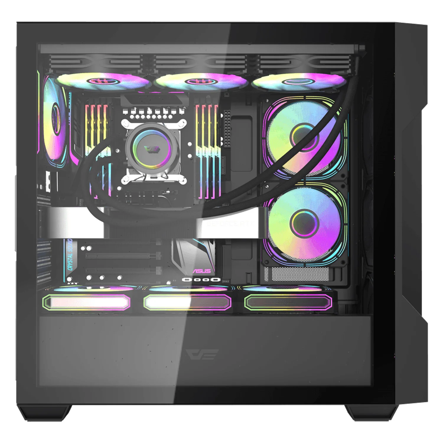 Gabinete Gamer DarkFlash DS900 Mesh Mid Tower - Negro (SIN VENTILADORES) - Imagen 3
