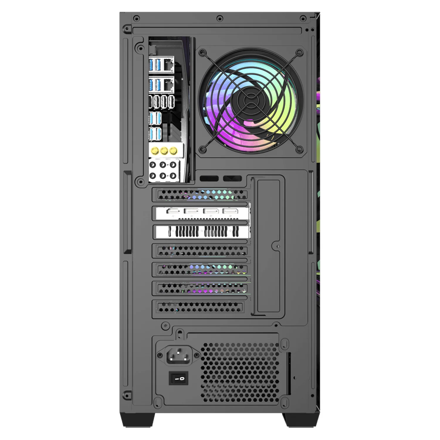 Gabinete Gamer DarkFlash DS900 Mesh Mid Tower - Negro (SIN VENTILADORES) - Imagen 4